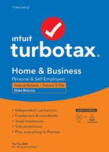 Intuit, TurboTax Home &amp; Business 2021 Tax Software, Federal and State Ta... - £81.64 GBP