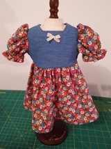 Handmade 18-Inch Doll Denim Floral Dress New Doll Clothes For AG Dolls - $11.26