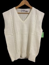 Vintage Women’s 80s One North Acrylic Sweater Vest Off-White Cream Large... - $366.28 MXN