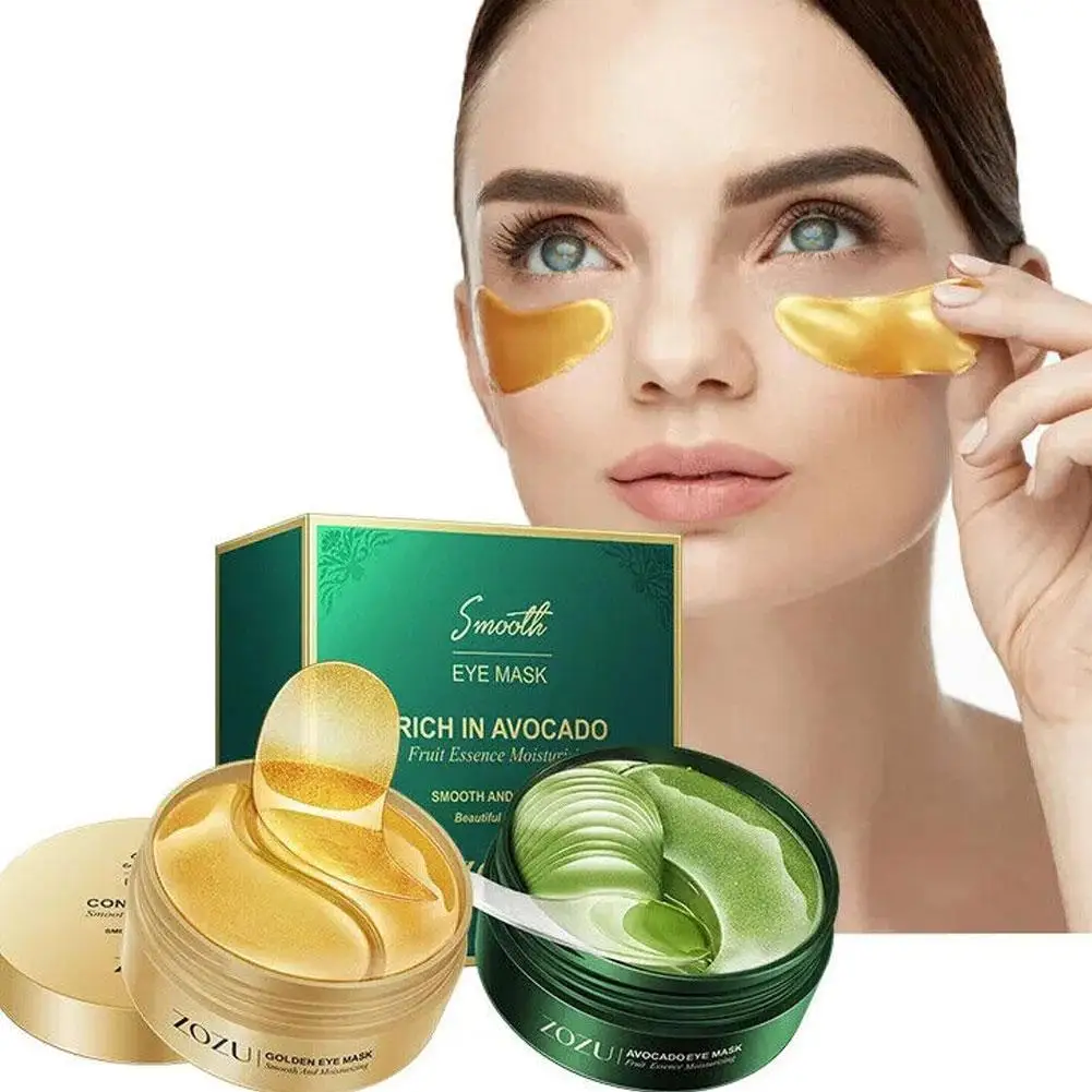 30pairs Avocado Golden Collagen Eye Mask Anti Dark Circles Eye Bags Moisturizing - £18.68 GBP