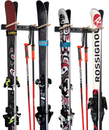 Ski Wall Rack Snowboard Wall Mount Storage Rack Holds 5 Pairs of Skis &amp; ... - $29.91