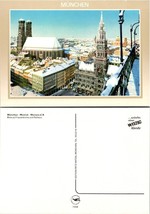 Germany Bavaria Munich Frauenkirche Lutheran Church Town Hall Vintage Postcard - £7.44 GBP