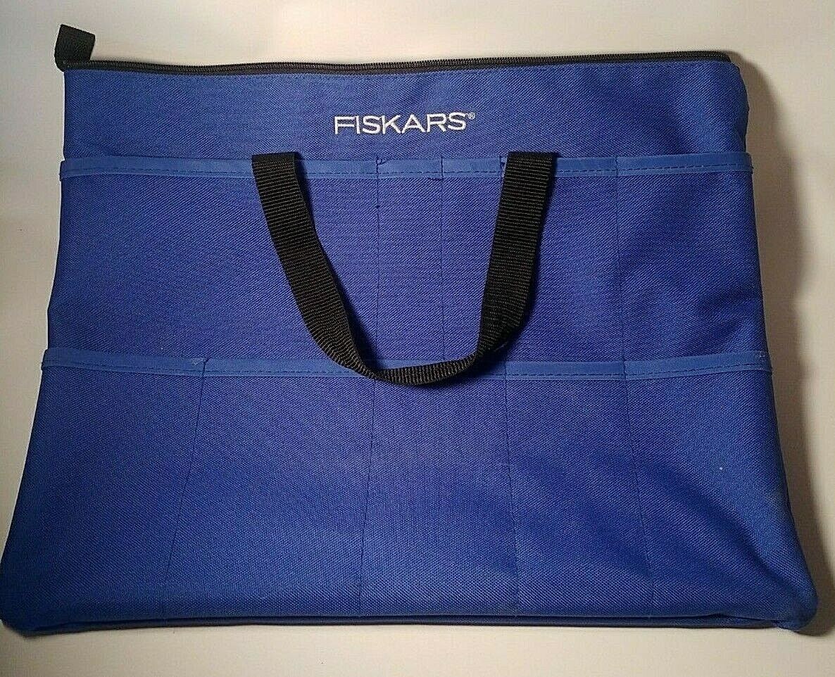 FISKARS Craft Scrapbook Bag Zipper Tote Royal Blue With Compartments 16” - £15.87 GBP