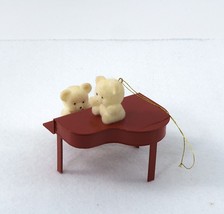 Christmas Ornament Avon Teddy Bear Teddies on a Tiny Baby Grand Piano Vintage - £5.19 GBP