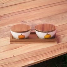 Rae Dunn Set of 2 Pinch Bowls Harvest Blessed Gift Set Pumpkin Gift NEW - $36.58