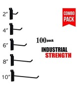 Black Slatwall Hooks Combo Pk of 100 Assorted Sizes(20) of Ea 2&quot;,4&quot;,6&quot;, ... - €59,79 EUR