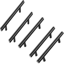 4&quot; Hole to Hole Matte Black Cabinet Pulls Handles Kitchen Bathroom 6 3/8&quot;L  5 PK - $14.00