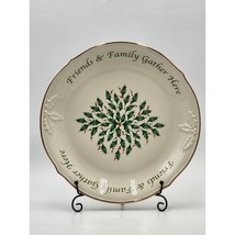 LENOX Holiday Friends &amp; Family Gather Here Holly &amp; Berry Round Platter 12” - £22.58 GBP