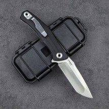 Sandvik Steel Ball Bearing Folding Hunting Survival Knife G10 Handle Cli... - $95.04