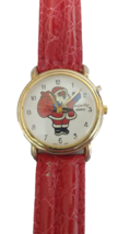 Infinity quartz santa watch red leather vintage - $17.49