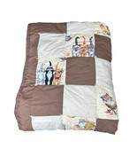 Vtg Hand Made Quilt Patchwork Squares Cat Kittens Theme Brown Cream 64&quot; ... - €59,61 EUR