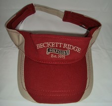 Beckett Ridge Golf Country Club Visor Hat Maroon Adjustable One Size - $19.75