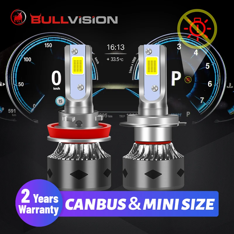 Bullvision H7 H11 Led Canbus No Error H4 Mini H1 H8 H9 Headlight Universal 20000 - £157.19 GBP