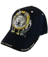 Native Pride Wolf Men&#39;s Adjustable Baseball Cap with Border (Navy) - $274.24 MXN