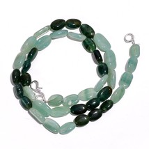 Natural Green Aventurine Gemstone Oval Smooth Beads Necklace 17.5&quot; UB-5910 - £7.77 GBP