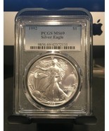 1992 American Eagle 1oz Silver Dollar PCGS MS69 Certified Brilliant Unci... - £70.27 GBP