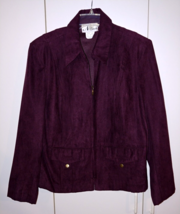 VTG. N TOUCH LADIES LS ZIP PURPLE VELOUR JACKET-16-POCKETS-BARELY WORN-NICE - £9.02 GBP