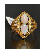 &#39;&#39;CROSBY&#39;&#39; BEAUTIFUL 14K YELLOW GOLD &amp; OPAL RING SIZE 7.25 SKY - $356.40