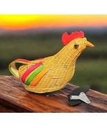 Vintage Lemezarugyar Wind-Up Woven Rattan Rooster w/Key Budapest Hungary... - $1,100.86 MXN