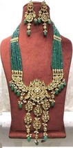 Bollywood Designer Gold Plated Jewelry Indian Kundan Bridal Green Necklace Set - £144.28 GBP