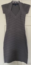 French Connection Knit Cap Sleeve Bandage Bodycon Dress Gray 2 - $36.62