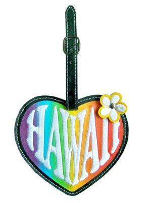 KC Hawaii Rainbow Heart Hawaii Luggage Tag 5" X 4" - £12.55 GBP