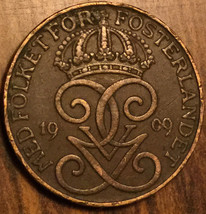 1909 Sweden 2 Ore Coin - £1.71 GBP
