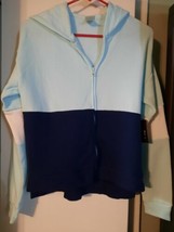 Athletic Works Girls 3 Colorblock Fleece Blue/BK/WH Zip-Up Hoodie Size XL 14-16 - £4.02 GBP