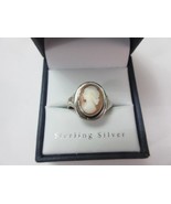 Antique Vintage 1900 Late Victorian Sterling Silver Cameo Ring  Size US ... - £70.26 GBP