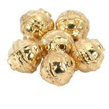 Bali Oval Barrel Gold Plated Beads 10.5mm 16 Grams 6Pcs Approx. - £5.48 GBP