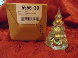FENTON ART GLASS AQUAMARINE CARNIVAL CHRISTMAS TREE - $89.09