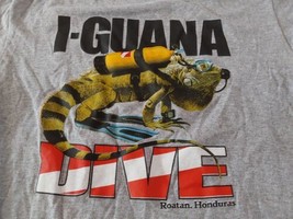 Dive I-Guana Roatan Honduras Scuba Shirt Medium Double Sided Short Sleev... - £17.88 GBP