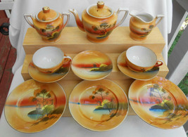 23 Pc Childs Tea Set Tree In The Meadow Windmill Teapot Creamer Japan Toy - £57.95 GBP