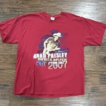 Brad Paisley Bonfires And Amplifiers 2007 Tour Shirt Mens XL Red Country... - $12.86