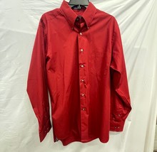 IZOD Silky Poplin Easy Care Red Men Dress Shirt Size 16.5 34/35 - $285.10 MXN
