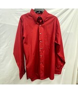 IZOD Silky Poplin Easy Care Red Men Dress Shirt Size 16.5 34/35 - $20.56 CAD