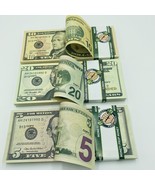 Prop Money 100 Pcs Mix $20,$10,$5 Double Sided Full Print That looks Real - £15.73 GBP