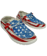 Hey Dude Shoes Women&#39;s Multi Wendy Patriotic Star Spangled Slip On Canva... - €27,78 EUR