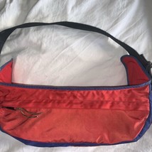 VTG REI Large Fanny Pack Single Zip Sling Belt Bag Red Blue Hiking Campi... - $18.80