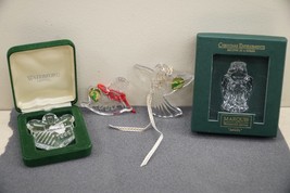 4 pc Waterford Crystal Christmas Ornaments Angel Present Rocking Horse - £29.12 GBP
