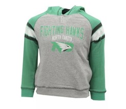 Gen2 Boy&#39;s pull over North Dakota Fighting Hawks Hoodie Green/Gray Sweatshirt - £22.23 GBP
