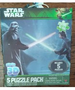 Star Wars Super 3D 5 Jigsaw Puzzle Set Complete Lenticular - £10.12 GBP