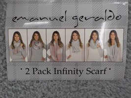 Emanuel Geraldo Women 2 Pk Infinity Scarf Grey Pink Plaid Marld 1 Size Fits Most - £9.58 GBP