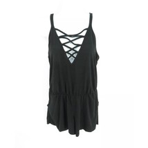 Material Girl Black Criss-Cross Romper Elastic Waist Pockets S NWT $59.50 - $12.87