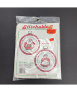 Stitchables Cross Stitch Kit Santa &amp; Mrs Claus #7571 Hoops Christmas Vin... - $233.53 MXN