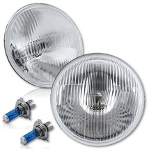 7&quot; Stock Style Glass H4 Halogen Headlight 60/55w White Light Bulb Headla... - £33.82 GBP