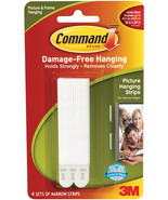 Command Narrow Picture Hanging Strips-White 4 Sets/Pkg - £12.95 GBP