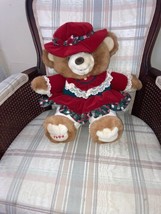 Vintage 1994 A Teddy Bear Lane Brown Girl Kmart Christmas Bear Lg 18&quot; W/Tags - £11.17 GBP