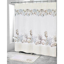 Seahorse Fabric Shower Curtain Avanti Destin Shells Coastal Beach Summer... - $42.02