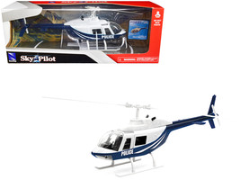 Bell 206 Helicopter Dark Blue and White &quot;Police&quot; &quot;Sky Pilot&quot; Series 1/34 Diec... - £31.87 GBP